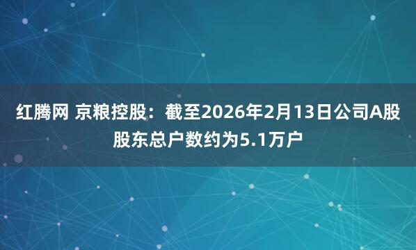 红腾网 京粮控股：截至2026年2月13日公司A股股东总户数约为5.1万户